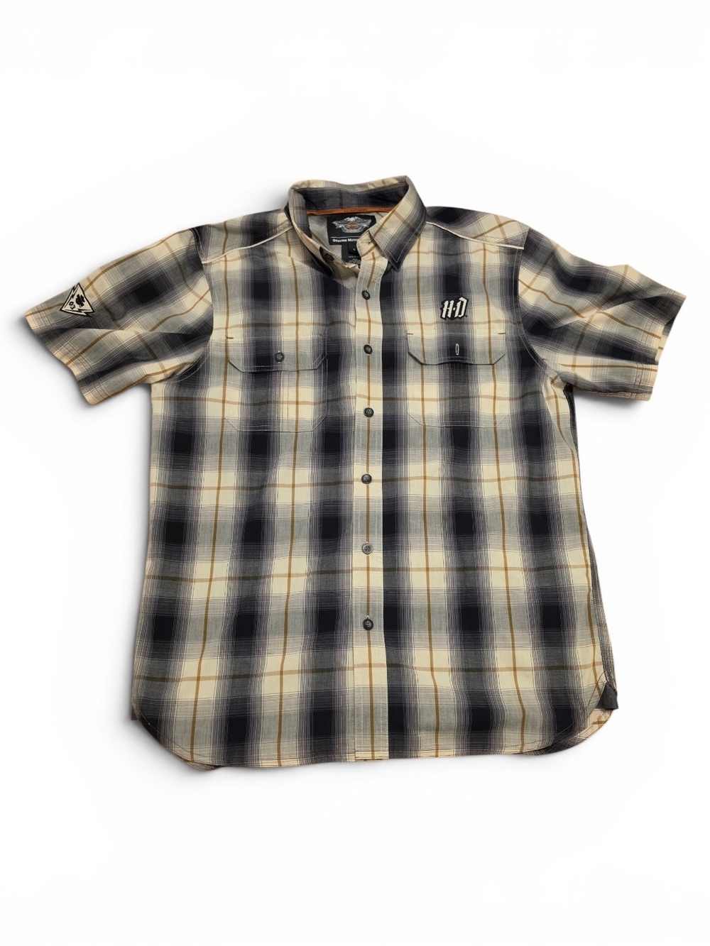Harley-Davidson Men's Short-Sleeve Plaid Button-Down Shirt